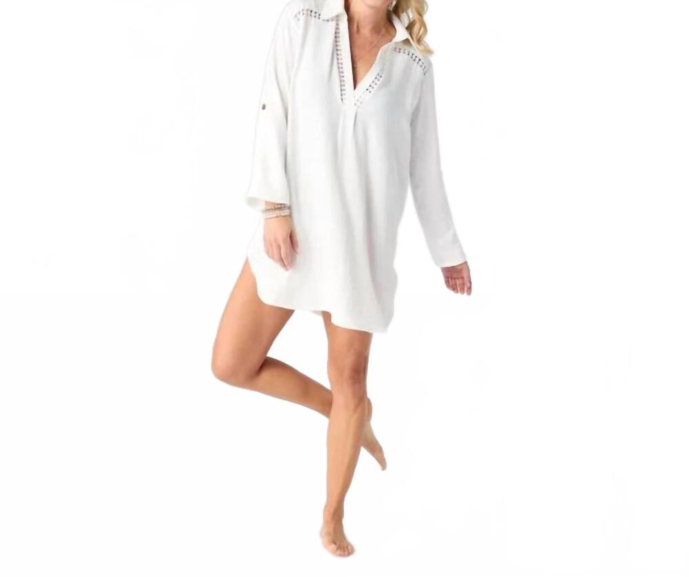 NEW COCO + CARMEN zola swim cover-up dress in white